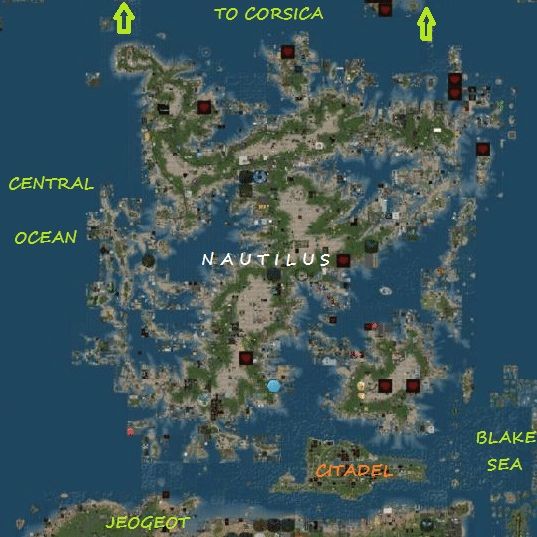 Map of Nautilus Continent in Second Life